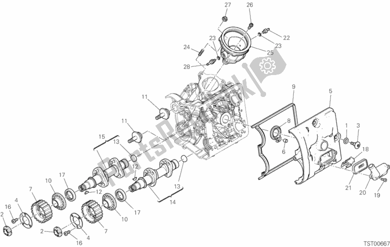 Tutte le parti per il Sistema Di Fasatura Testa Orizzontale del Ducati Multistrada 950 S Thailand 2020 Tutte le parti per il Sistema Di Fasatura Testa Orizzontale del Ducati Multistrada 950 S Thailand 2020
